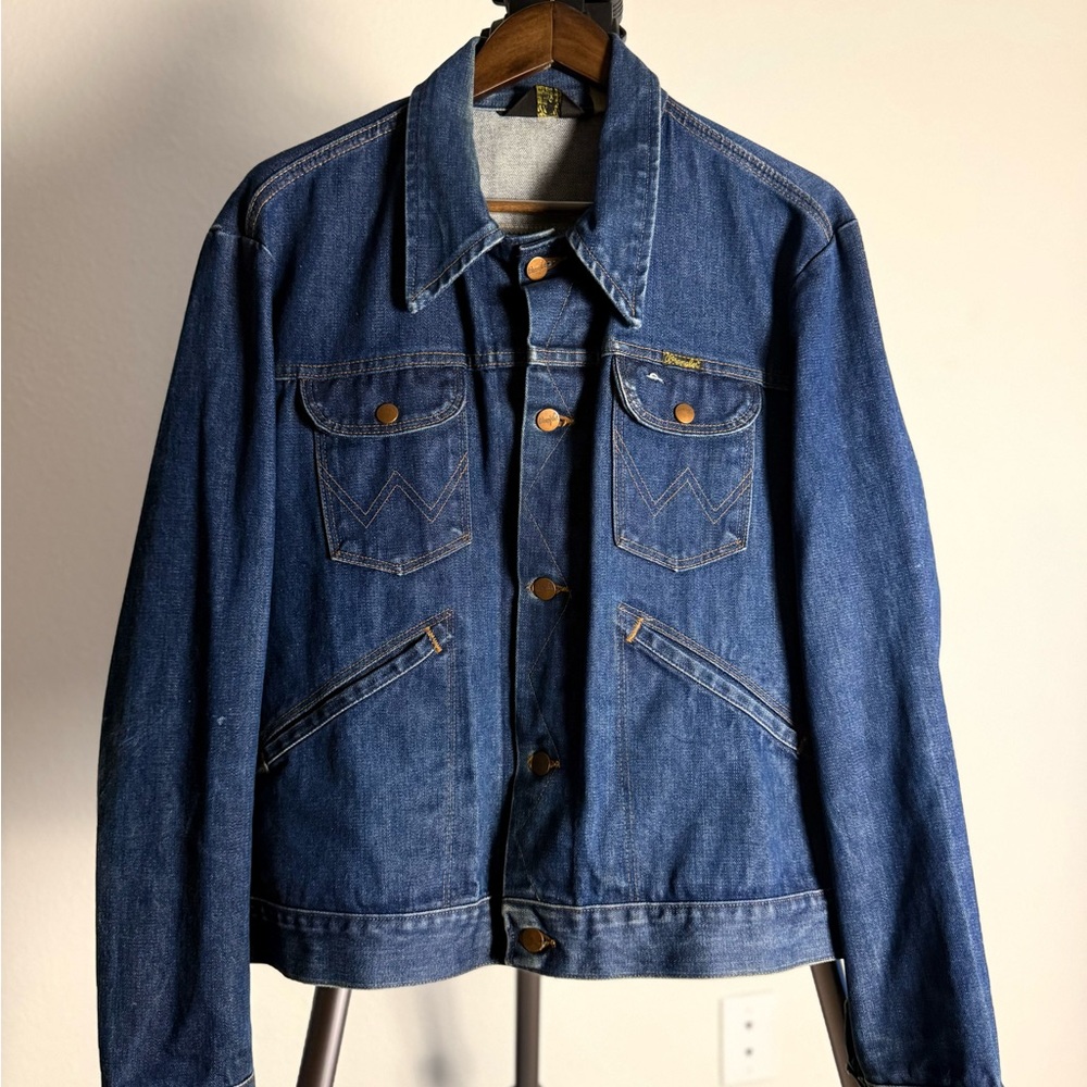 Vintage 80’s No Fault Denim Selvedge Wrangler Jacket Large